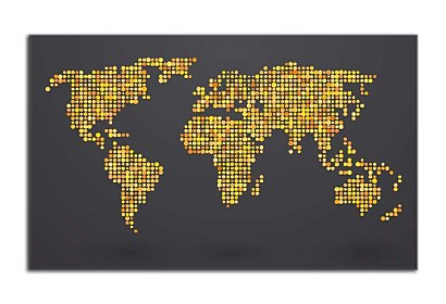 Fototapeta Gold World Map 24778